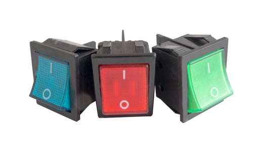 Preview: Electronic Component. Switch On White Background