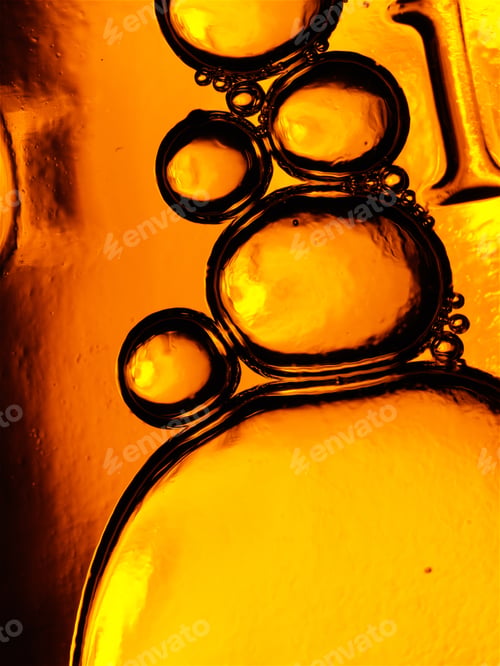 Preview: Beer Bubbles Like Foam In A Beer Bottle Like Water With Golden Color Like A Cell Microorganism