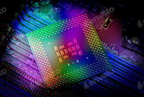 Preview: Macro View Of Cpu Pins And Circuit Mother Board