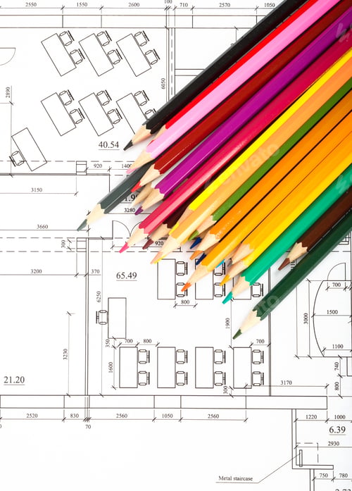 Preview: Crayons On Blueprint