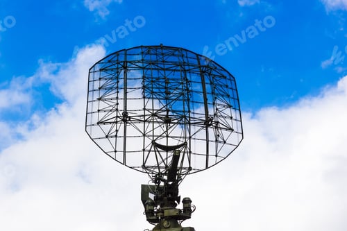Preview: Military Radar On A Background Of The Sky With Clouds