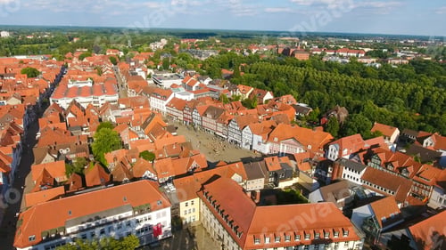 Preview: Aerial View Of Celle At Sunset, Germany.
