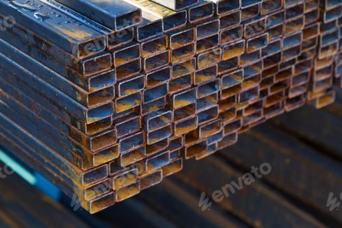 Preview: Metal Base Universal Background. Store Product Warehouse. Steel Tubes