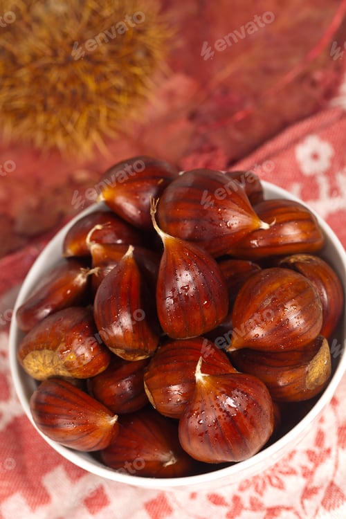Preview: Fresh Chestnut Fruit Typical In Autumn Season