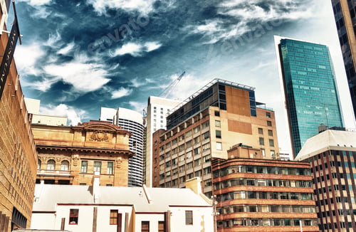 Preview: Sydney Skyscrapers Against Blue Sky, Australia