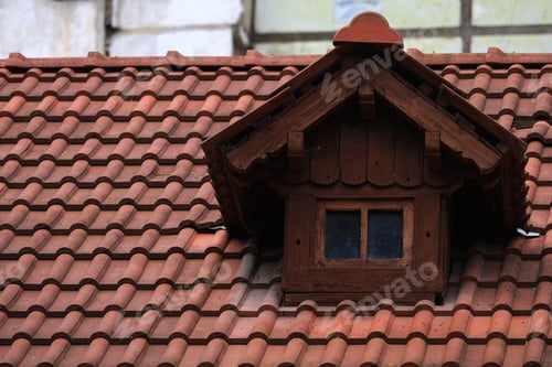 Preview: An Element Of The Old Symbolic Architecture. Attic Window In The Form Of A Small House