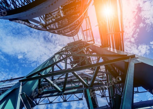 Preview: Equipment And Pipeline In Oil Refinery. Industrial Background With Clear Sky