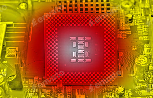 Preview: Macro View Of Cpu Pins And Circuit Mother Board