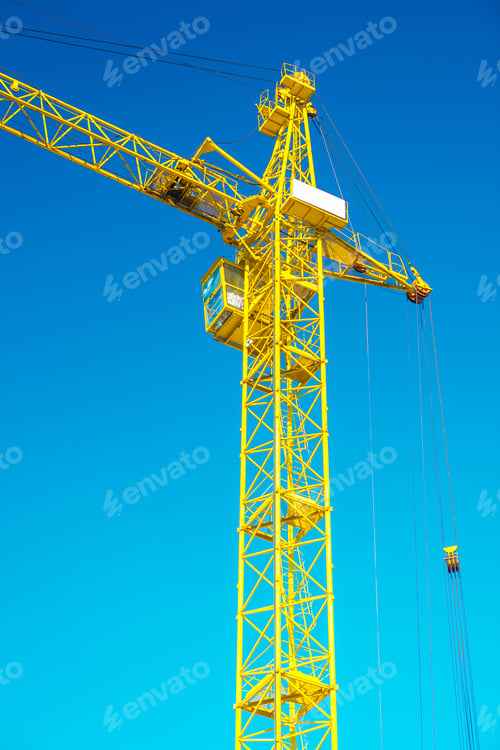 Preview: Close Up View On Top Of Yellow Construction Crane