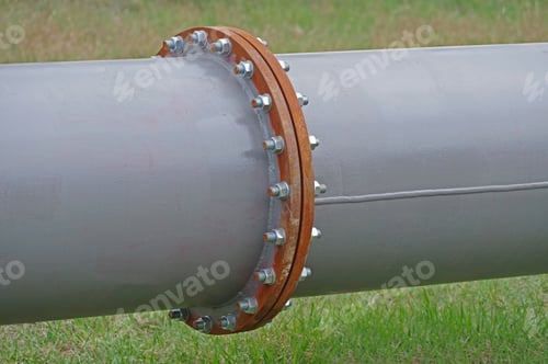 Preview: Pipe Flange With Bolts Connecting Between Pipe And Water Tank