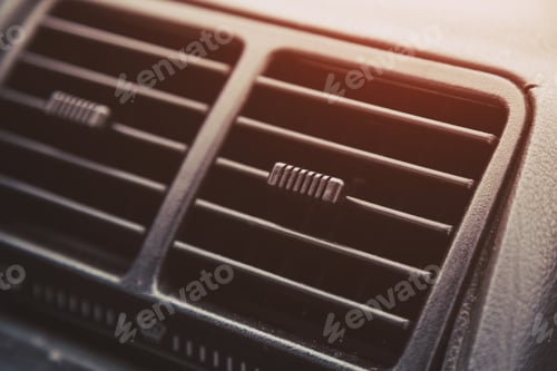 Preview: Heater Grill In The Car. Selective Focus Background