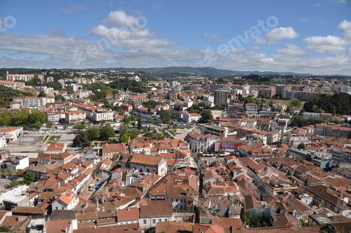 Preview: Beautiful Cityscape View Of Leiria, Portugal (Blue Sky)