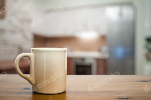 Preview: Mug On Wooden Table In The Kitchen