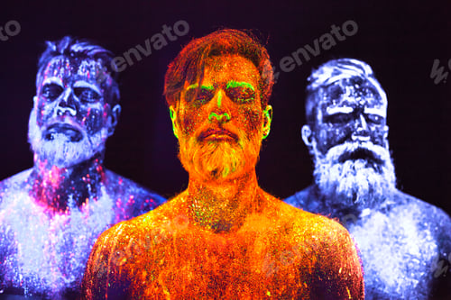 Preview: A Man With A Beard In Neon Light