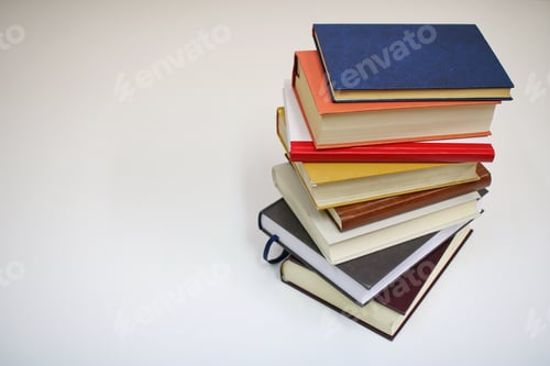 Preview: Stack Of Books On White Background