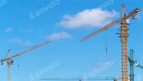Preview: Part Of Lifting Faucet On A Background Blue Sky