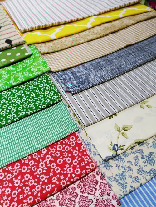 Preview: Collection of patterned fabrics in vibrant colors