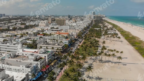 Preview: Aerial View Of Miami Beach And Ocean Drive On A Beautiful Spring Day.