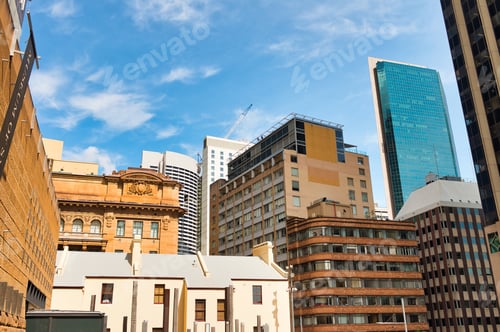 Preview: Sydney Skyscrapers Against Blue Sky, Australia