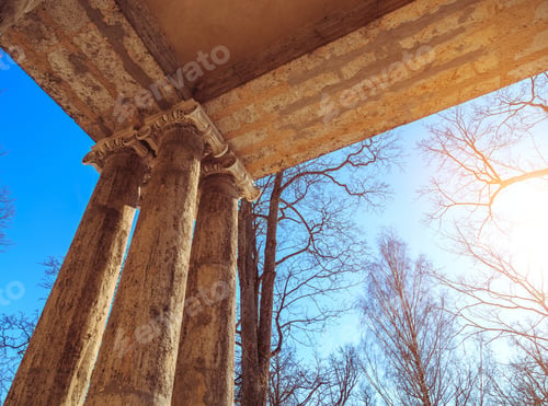 Preview: Ancient Building With Columns Close-Up
