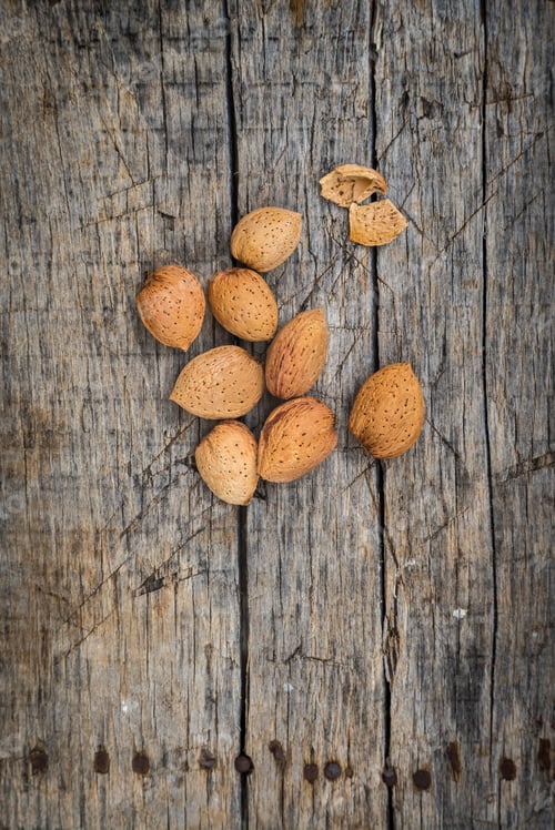 Preview: Fresh Raw Almonds On A Wooden Background