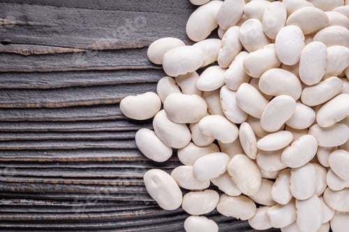 Preview: Fresh Organic Natural Beans On Wooden Rustic Background