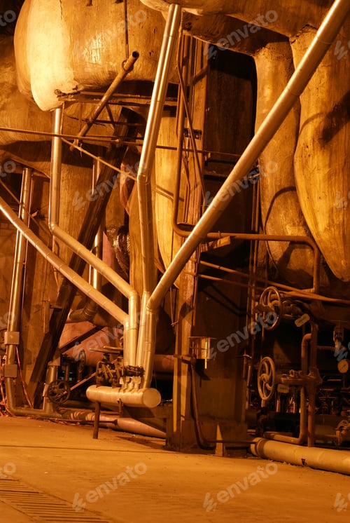 Preview: Different Size And Shaped Pipes At A Power Plant