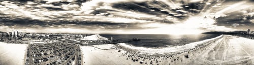 Preview: Panoramic Aerial View Of Santa Monica Pier, Parking And Cityscape.