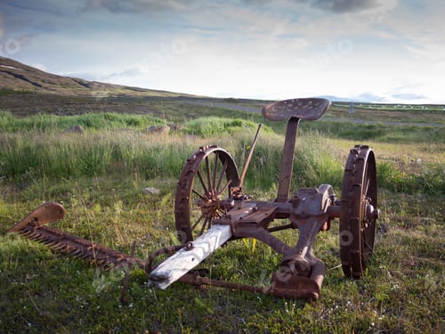 Preview: Solitary Horse Pulled Grass Cutter In A Remote Farm In Iceland