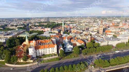 Preview: Aerial View Of Riga At Summer Sunset, Latvia.