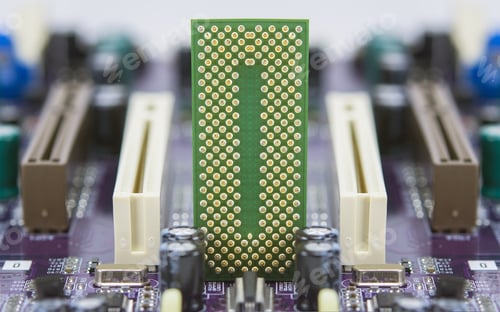 Preview: Macro View Of Cpu Pins And Circuit Mother Board