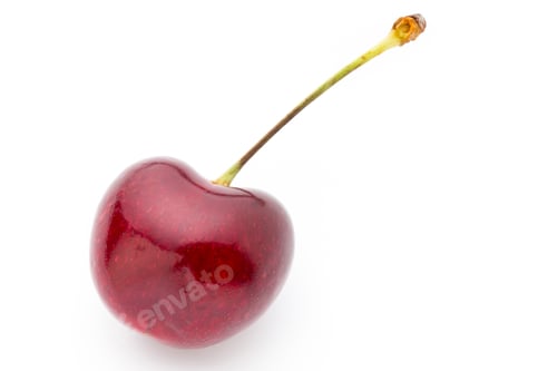 Preview: Cherry, Fresh On A White Background.