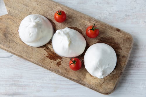 Preview: Fresh Delicious Burrata Cheese Typical From Apulia Region, Italy