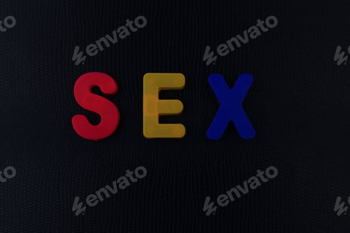 Preview: The Word Or Text Sex Written In The Alphabet With Colorful Letters On A Magnet.