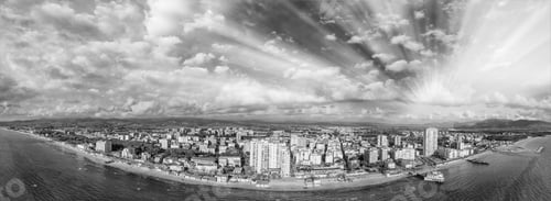 Preview: Panoramic Aerial View Of Follonica, Italy. Coastline Of Tuscany With Town And Ocean.
