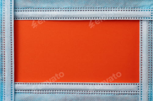 Preview: Abstract Space Forming Frame For Text Or Inscription Made Of Medical Surgical Masks