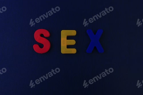 Preview: The Word Or Text Sex Written In The Alphabet With Colorful Letters On A Magnet.