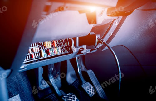 Preview: Replacing Fuses In The Fuse Box Of The Car. Car Repair. Service Station