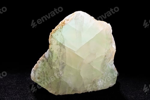 Preview: Green Fluorite From Bulgaria On The Black Background