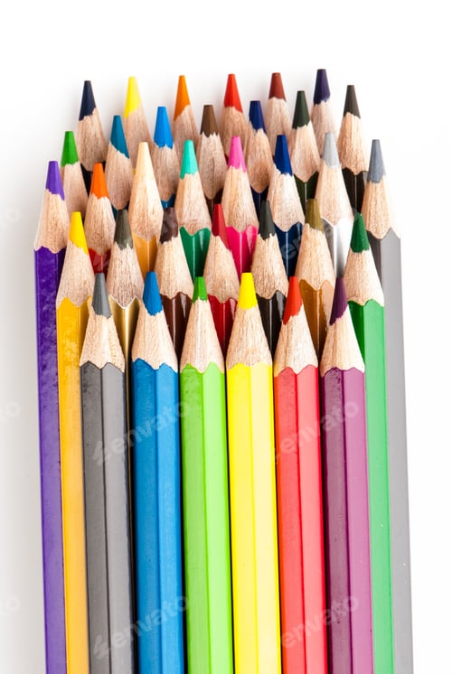 Preview: Color Pencils Isolated On A White Background. Studio. Picture.