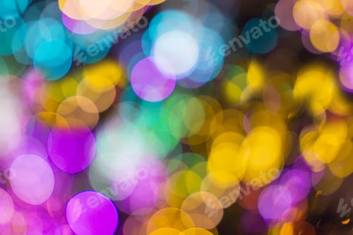 Preview: Colored Defocused Lights Background. Abstract Bokeh Lights .