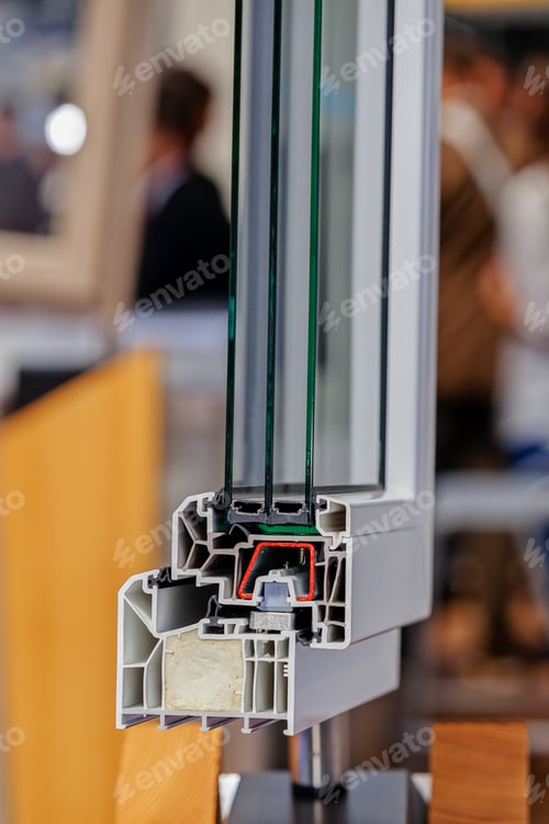 Preview: Cross Section Of Pvc Profile For Window; Note Shallow Depth Of Field