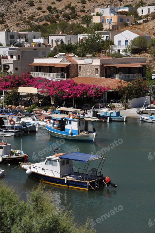 Preview: Beautiful Greek Island In Kalymnos, Greece (Port, Houses And Flowers)