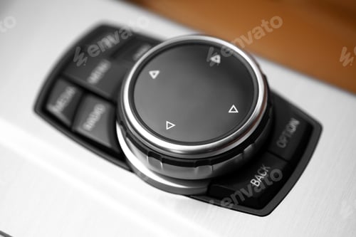 Preview: Detail Of Some Black Buttons In A Car.