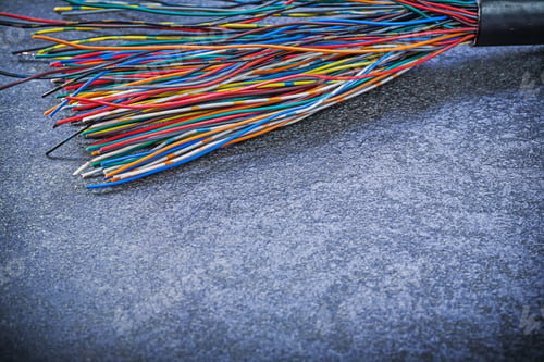 Preview: Electric Cables On Black Surface Electricity Concept.