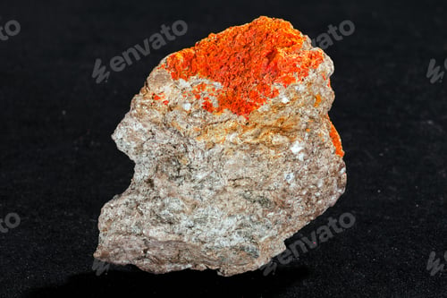 Preview: Sulphide Mineral Realgar On The Black Background