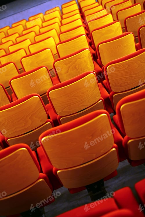Preview: Color Vertical Shot Of Some Seats In A Cinema Hall.