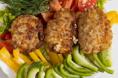 Preview: Fried Buckwheat Meatballs. Culinary Background With Selective Focus And Blurred Background.