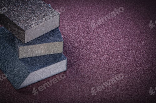 Preview: Sanding Sponges On Emery Paper Copy Space Abrasive Tools.