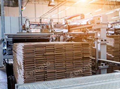 Preview: Production Line Of The Wooden Floor Factory. Cnc Automatic Woodworking Machine. Industrial